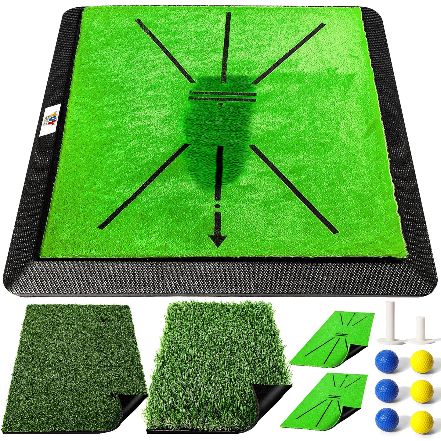 TOY Life 4 Pack Golf Mat Golf Hitting Mat Golf Mats Practice Indoor Golf Practice Mat Golf Turf Mat Golf Chipping Mat Golf Mats Practice Outdoor Golf Training Golf Practice Golf Hitting Pad